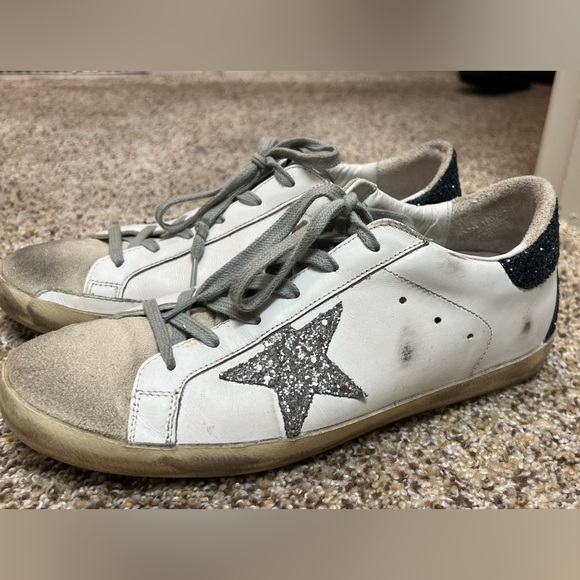 Golden Goose Women’s sneakers silver navy sparkly size 40. - Picture 1 of 11